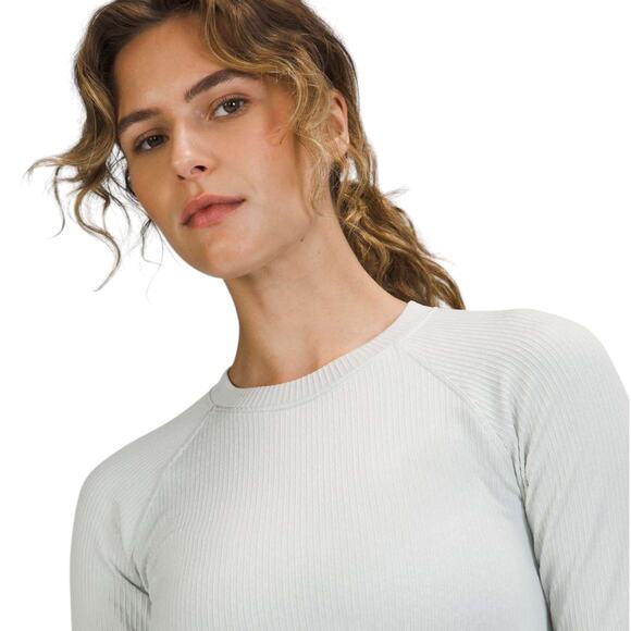 Lululemon Rest Less Pullover Texture Grid Vapor White Size 14 - Picture 3 of 5